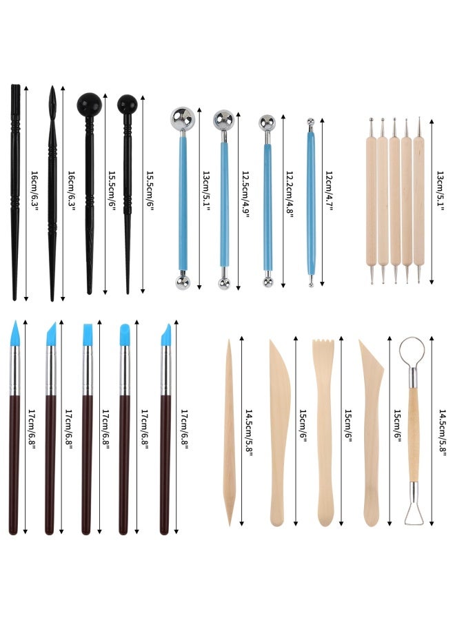 Rubfac Polymer Clay Tools Clay Tools Kit 24 Pieces Clay Sculpting Tools Set With Stylus And Rock Painting Kit Air Dry Clay Modeling Tools For Pottery And Sculpture - Image 2