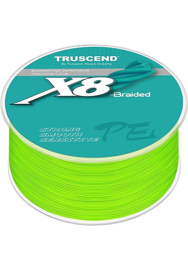 TRUSCEND خيط صيد مضفر TRUSCEND X8، خيط صيد مضفر مطور، خيط مضفر ناعم ورفيع للغاية، سلك صيد فائق القوة ومقاوم للتآكل، لا يتمدد ولا يتشوه، 20 رطل - 300 ياردة - Image 1