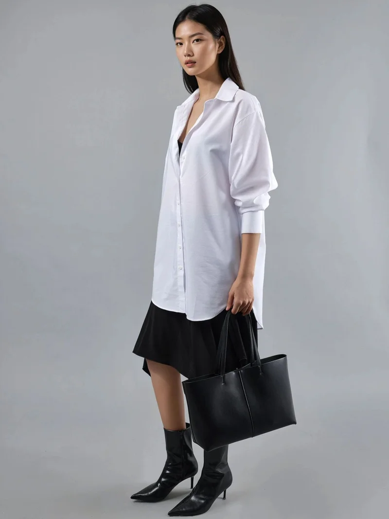 Busem BUSEM Button-Up Poplin Shirt with Long Sleeves