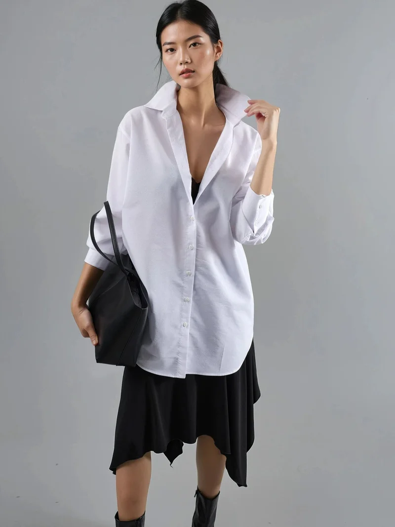 Busem BUSEM Button-Up Poplin Shirt with Long Sleeves