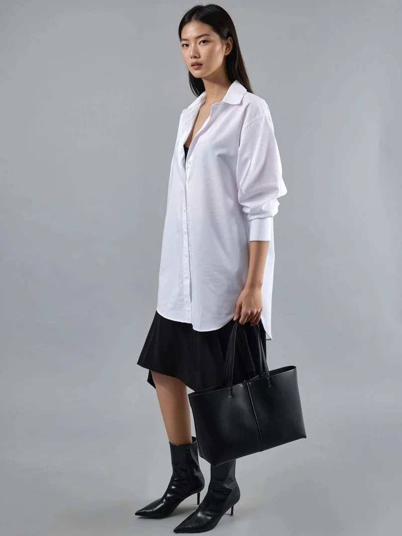 Busem BUSEM Button-Up Poplin Shirt with Long Sleeves