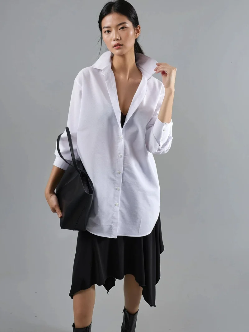 Busem BUSEM Button-Up Poplin Shirt with Long Sleeves