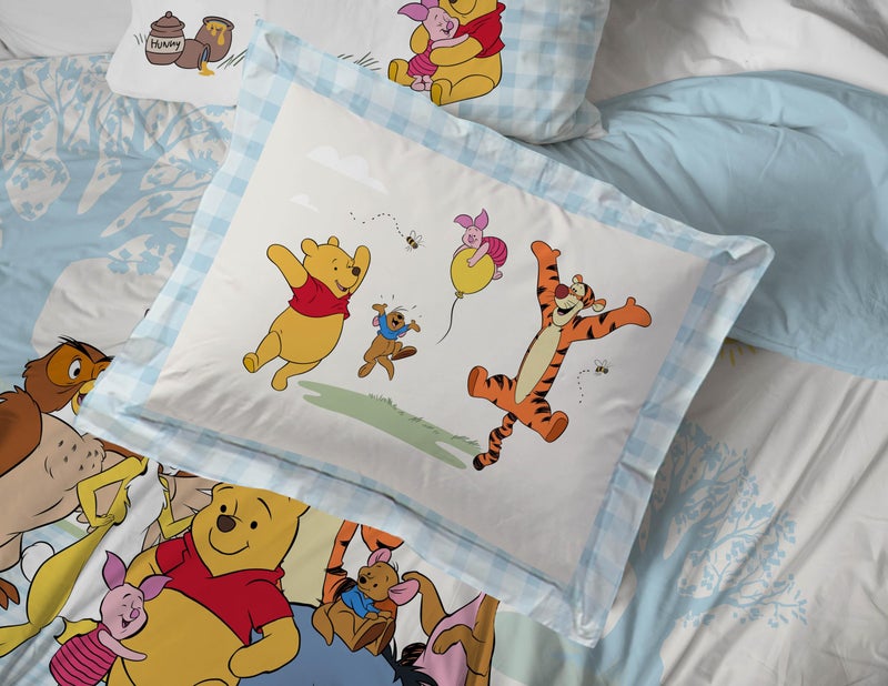 Jay Franco Kids Comforter Set Includes Sheets and Pillow Covers - Soft and Cozy Bed Set for Stylish Room Decor, Official Licensed Bedding, White - Winnie The Pooh, 7 Piece Queen - Image 5
