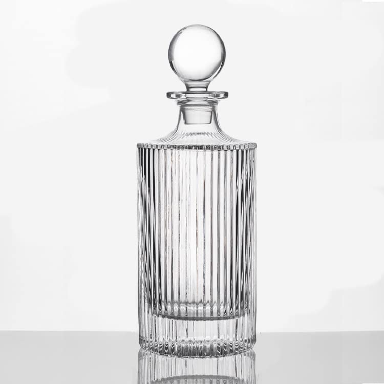 QUEENSTONE LEAD FREE Whiskey Decanter and Glass Stopper 27 oz Square Decanter for Whiskey, Bourbon, Brandy, Liquor, and Rum  - Image 1