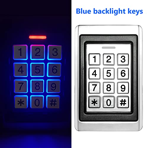 Toncont Door Access Control System, Stand Alone Password Door Keypad + 5PCS ID Keyfobs, Support 2000 Users, Wiegand 26, Garage Door/Gate Opener, Weatherproof, Backlight, Zinc Alloy Metal Case - Image 4
