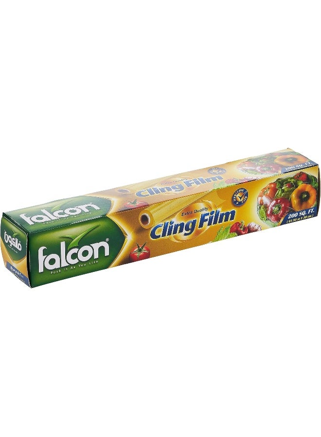 Falcon Plastic Wrap - 61.63 M X 30 Cm Clear 200 sqfeet Clear 200 sqfeet - Image 1
