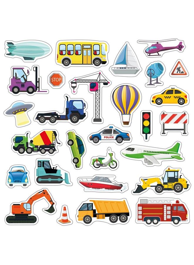 WALPLUS 28 Pieces Gel Clings Window Gel Clings Decals Stickers For Kids Toddlers Window Stickers Window Clings Removable Reusable Nursery Room Classroom Party Supplies Construction And City Transport - Image 2