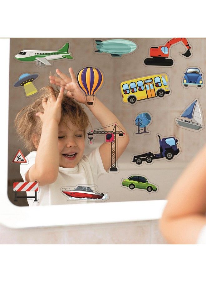 WALPLUS 28 Pieces Gel Clings Window Gel Clings Decals Stickers For Kids Toddlers Window Stickers Window Clings Removable Reusable Nursery Room Classroom Party Supplies Construction And City Transport - Image 5