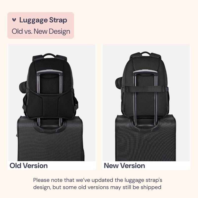 BabbleRoo Diaper Bag Backpack - Travel Large Baby Diaper Bag with Changing pad, Waterproof Baby Bags for Mom & Dad, Unisex Bags with Pacifier Case, Luggage Strap & Stroller Clipsâ€“ Black - Image 3