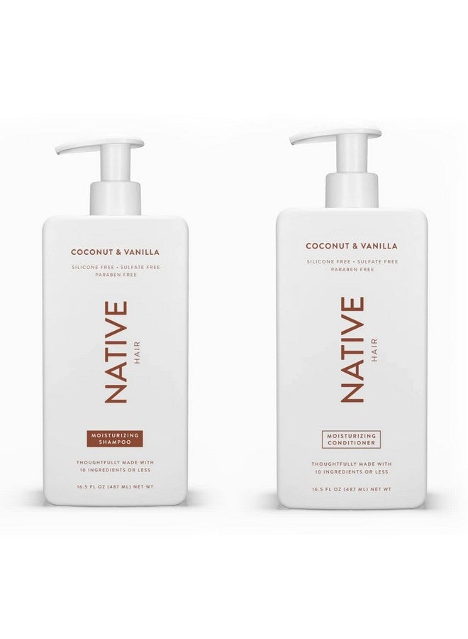 Native Shampoo and Conditioner Set | Sulfate Free, Paraben Free, Dye Free, with Naturally Derived Clean Ingredients| 16.5 oz (Coconut & Vanilla, Moisturizing), 2, 1.3 ounces - Image 1