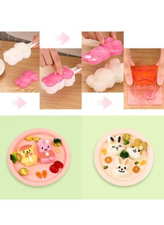 KASTWAVE Rice Ball Mold, Cute Rabbit Bear Pattern Rice Ball Making Tool for Kids, Cartoon Kitchen Tool for Party Sushi Mold DIY Lunch Bento Making 6 Pcs  - Image 4