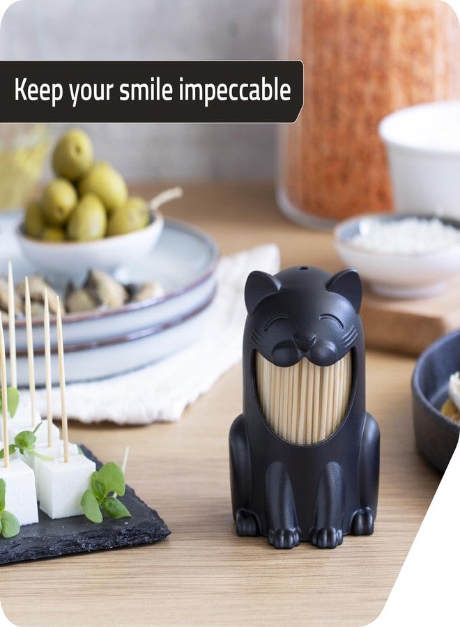 بيليج ديزاين حامل أعواد الأسنان PELEG DESIGN Pickitty - موزع أعواد أسنان على شكل قطة مرحة - حامل أعواد أسنان بلاستيكي ممتع وزخرفي لسهولة الوصول إليه أثناء الوجبات أو التجمعات. - Image 2