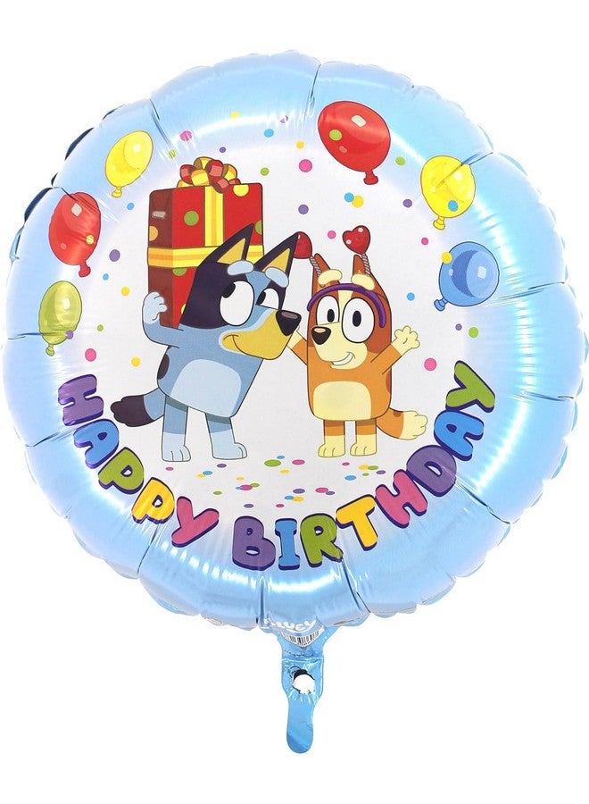 Toyland® 18 Inch Round Happy Birthday Bluey & Bingo Character Foil Balloon - Kids Party Decorations