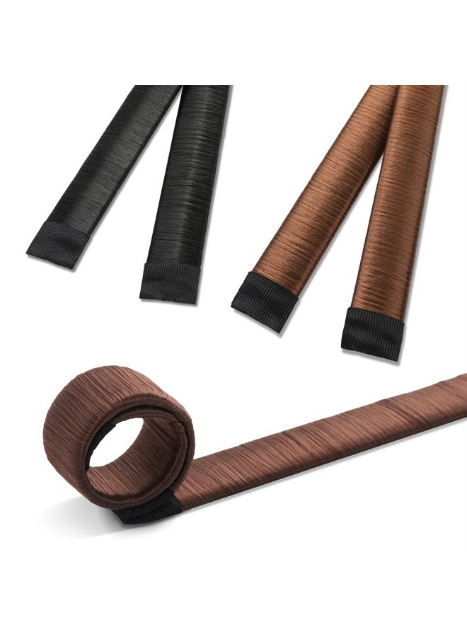 Kissbuty 7 Pcs Bun Maker French Twist Hair Donut Fold Wrap Snap Disk Hair Fashion Bun Hair Styling Hair Donut Magic DIY Tool for Woman Girl Ladies 7 Shades - Image 3