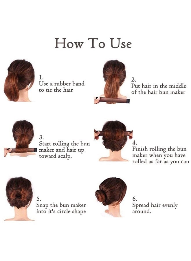 Kissbuty 7 Pcs Bun Maker French Twist Hair Donut Fold Wrap Snap Disk Hair Fashion Bun Hair Styling Hair Donut Magic DIY Tool for Woman Girl Ladies 7 Shades - Image 4