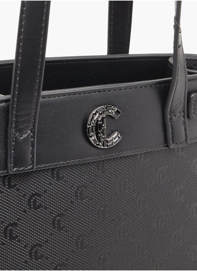 MISSY Women Missy Monogram Textured Tote Bag with Detachable Strap and Handles  - Image 4