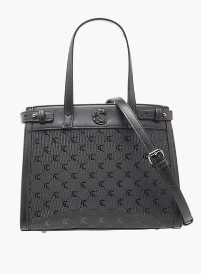 MISSY Women Missy Monogram Textured Tote Bag with Detachable Strap and Handles