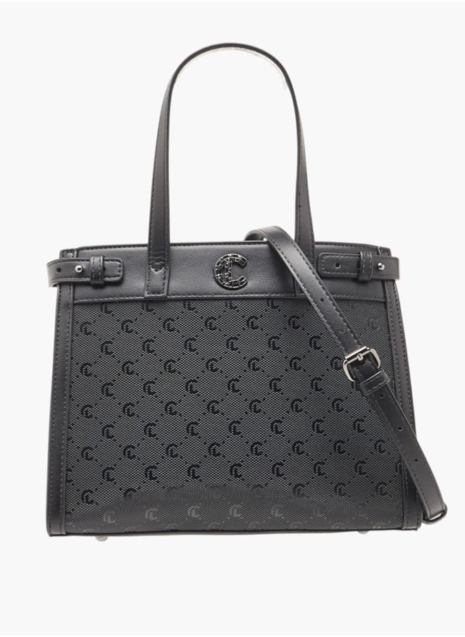 MISSY Women Missy Monogram Textured Tote Bag with Detachable Strap and Handles  - Image 1
