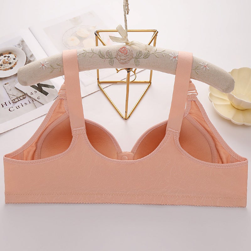 (Two-Piece) Vest-Style Wire-Free Front-Button Nursing Bra, Thin Large-Size Front-Button Bra - Image 5