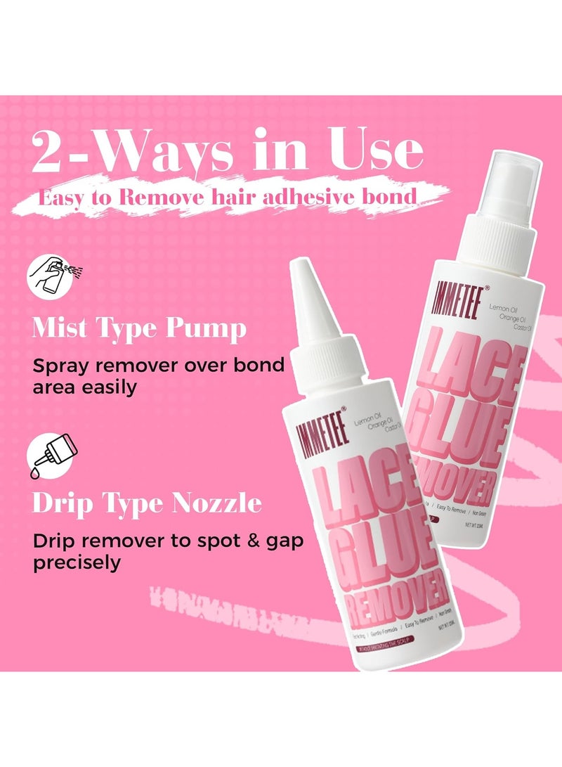 Immetee Tape in Extension Remover Spray, Fast Acting Hair Extensions Wig Glue Remover, Tape in Remover 4OZ/120ml - Image 5