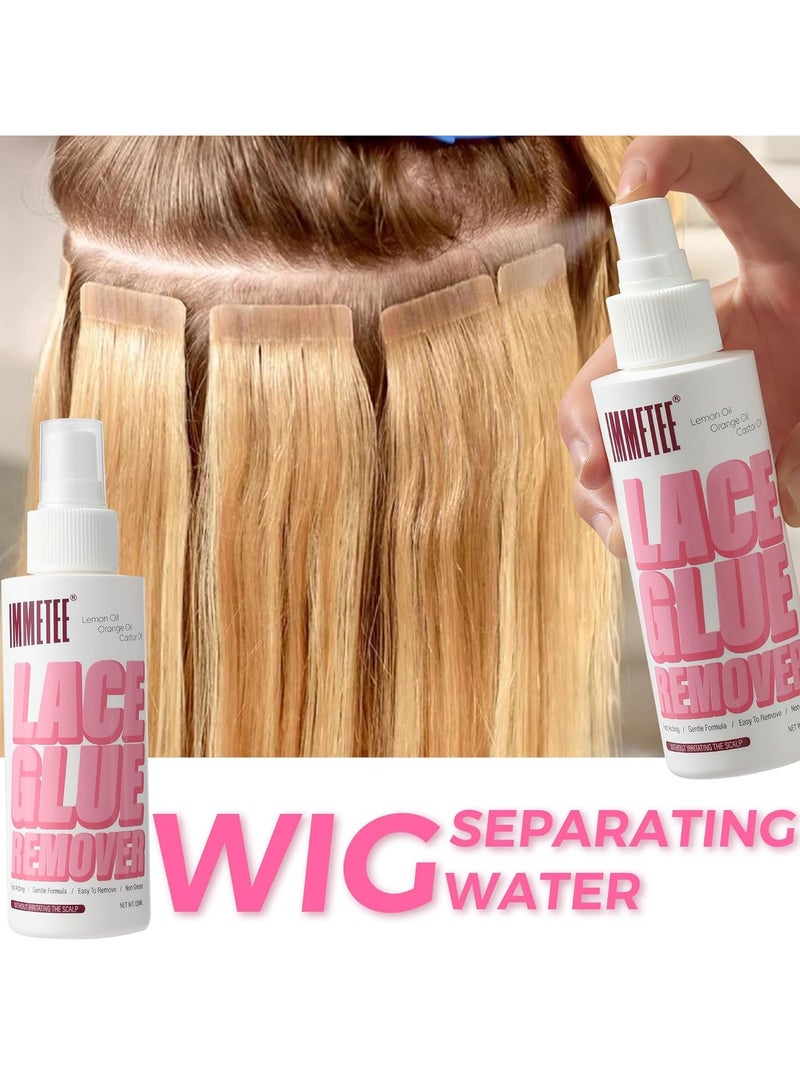 Immetee Tape in Extension Remover Spray, Fast Acting Hair Extensions Wig Glue Remover, Tape in Remover 4OZ/120ml - Image 3