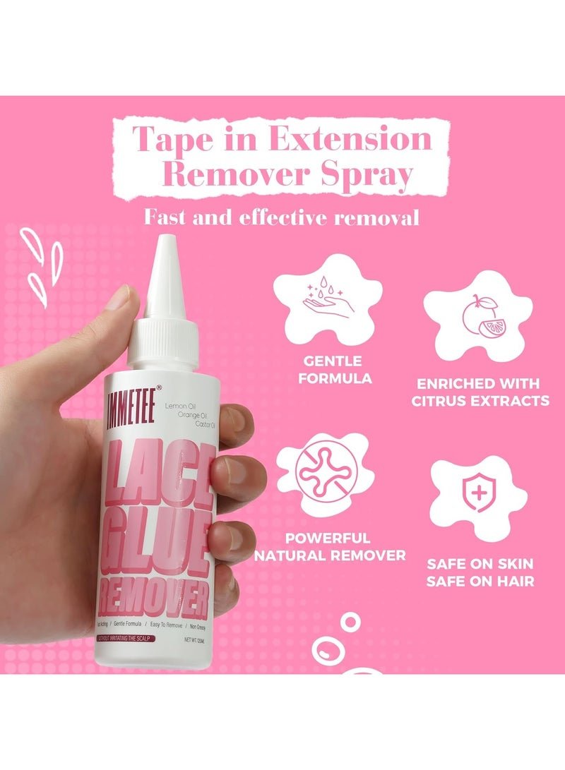 Immetee Tape in Extension Remover Spray, Fast Acting Hair Extensions Wig Glue Remover, Tape in Remover 4OZ/120ml - Image 4