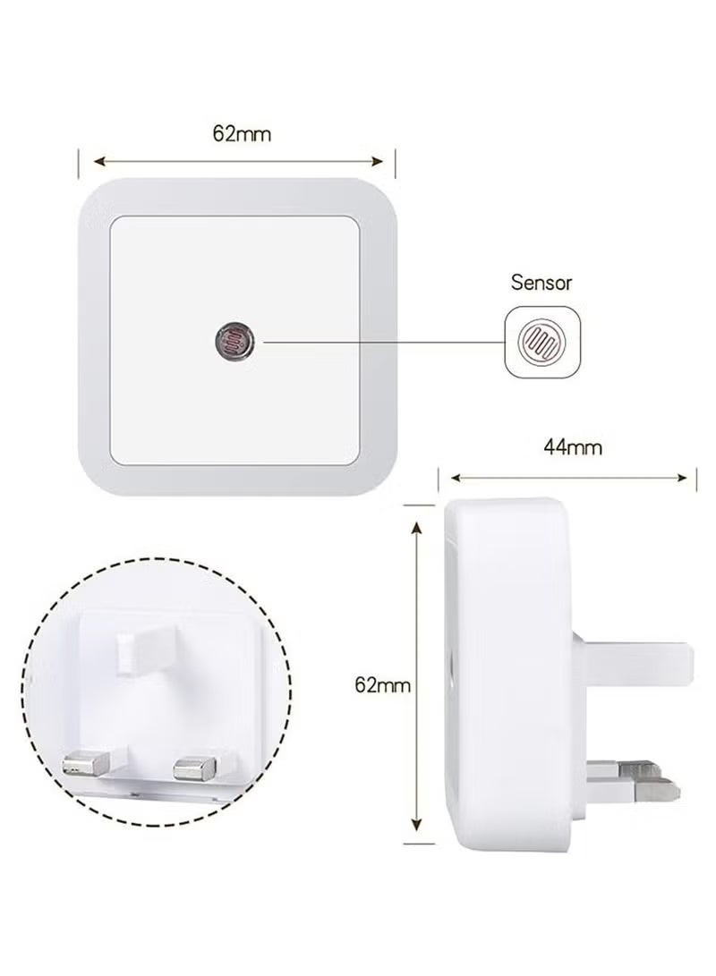 2-pack night light, night light that plugs into the wall, automatic on/off motion-activated night light, energy-saving sensor light for bathroom, hallway, bedroom, kids room, stairs - Image 2