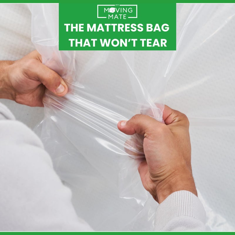 My Moving Mate Queen Mattress Bag for Moving and Storage - 5 Mil Mattress Cover for Moving and Storage - Mattress Protector Storage Bags - Heavy Duty, Reusable, Tearproof - Image 2