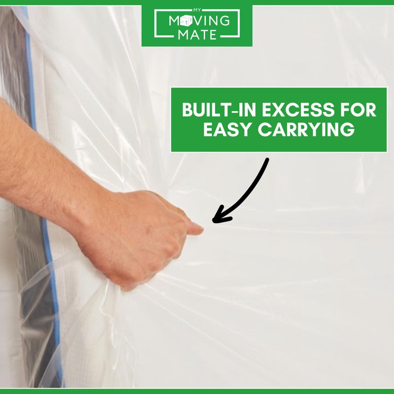 My Moving Mate Queen Mattress Bag for Moving and Storage - 5 Mil Mattress Cover for Moving and Storage - Mattress Protector Storage Bags - Heavy Duty, Reusable, Tearproof - Image 4