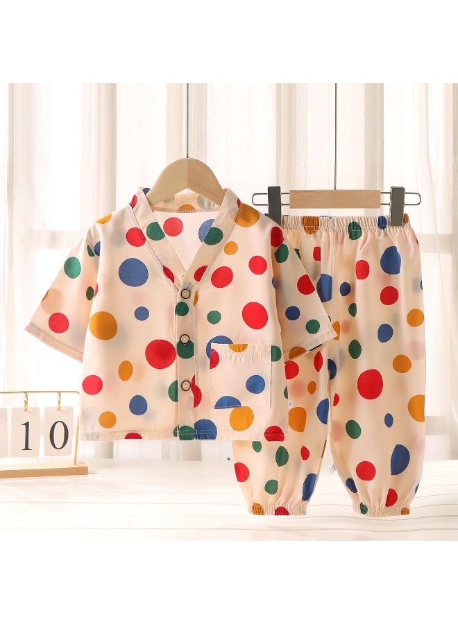 2-Piece Sets Summer Kids Sleepwear  Printed Short Sleeve Pants Cute Comfortable Loungewear Suits Night Clothes - Image 1