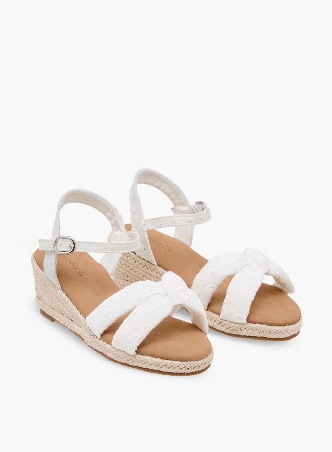 Peppermint Girls Embroidered Wedge Heel Sandals - Image 3
