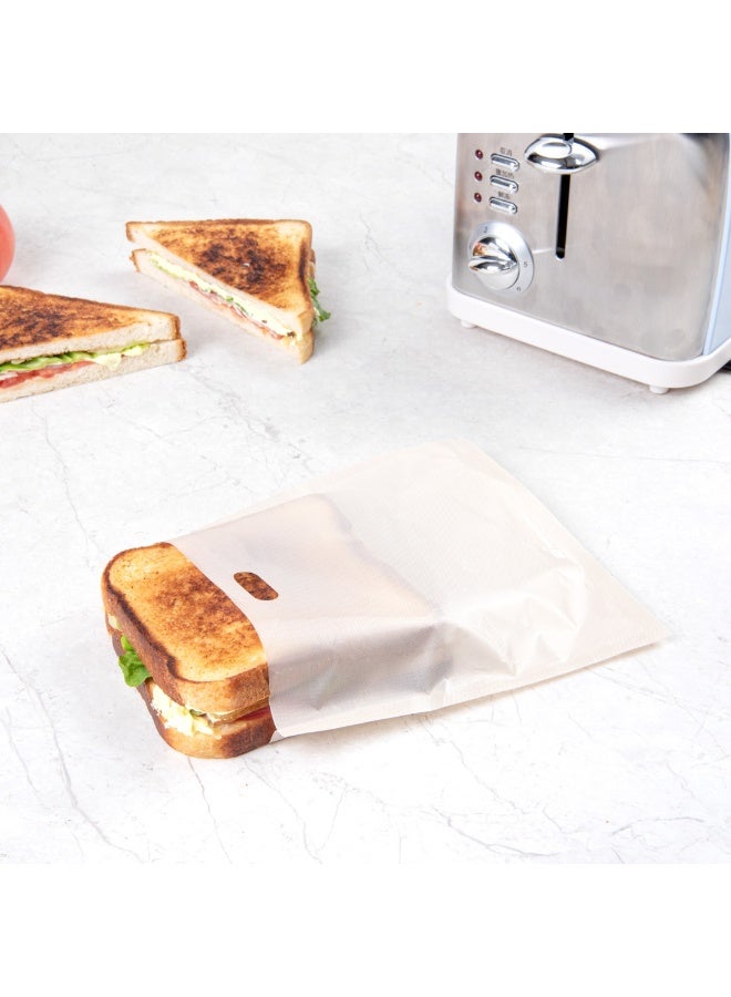 Restaurantware Bag Tek 7.5 x 6.7 Inch Toaster Bags, 10 Medium Toaster Sandwich Bags - Multipurpose, Non-Stick, Kraft Plastic Toaster Sleeves, Semi-Disposable - Image 3