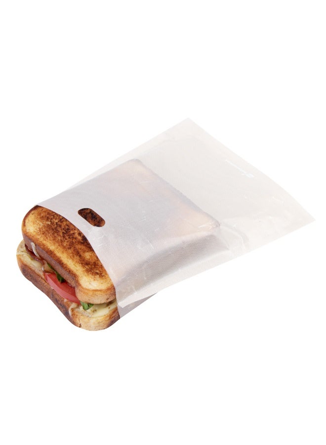 Restaurantware Bag Tek 7.5 x 6.7 Inch Toaster Bags, 10 Medium Toaster Sandwich Bags - Multipurpose, Non-Stick, Kraft Plastic Toaster Sleeves, Semi-Disposable - Image 2