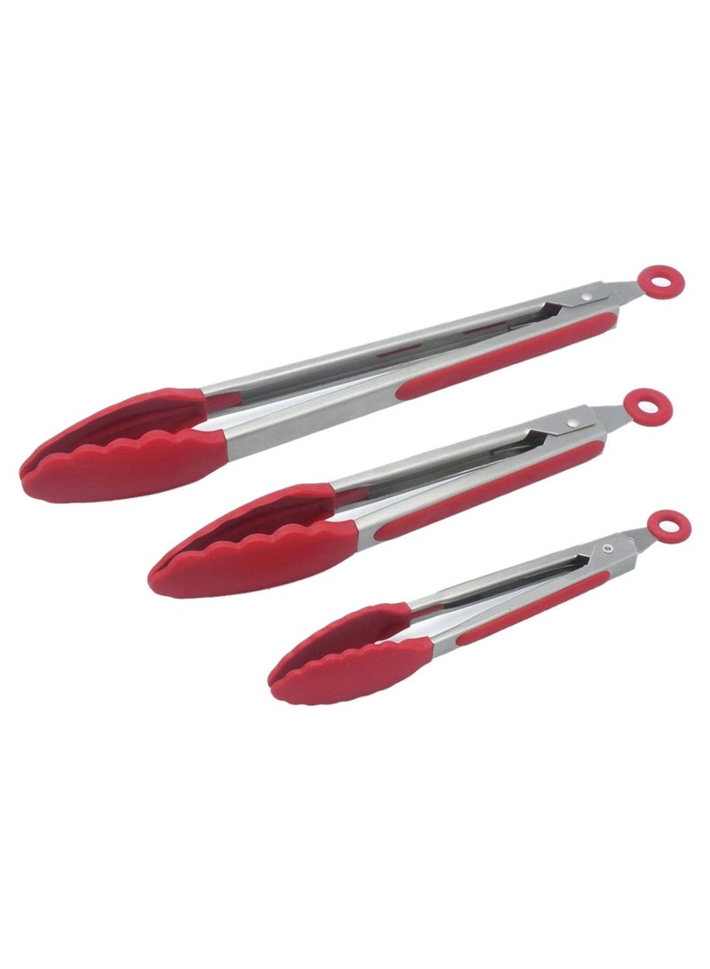 نيبمينينت مجموعة أدوات مطبخ تونغ مانعة للالتصاق من 3 قطع متعدد الألوان