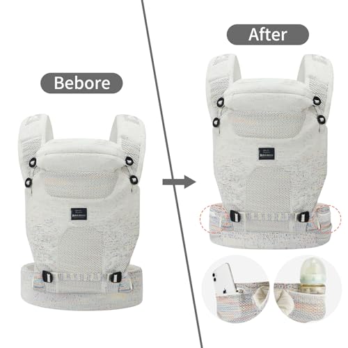 Bebamour Knit Baby Carrier Newborn to Toddler -Lightweight Baby Wrap Carrier 3-in-1 Baby Carrier Front and Back Carry (Cream,7-32 lbs) - Image 4