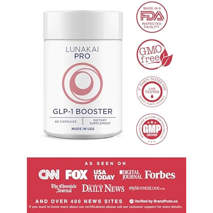 Lunakai PRO USA Made GLP-1 Supplement - Natural GLP 1 Booster with Probiotics & Resveratrol – Supports Weight Management, Cravings & Metabolism, 60ct - Image 2