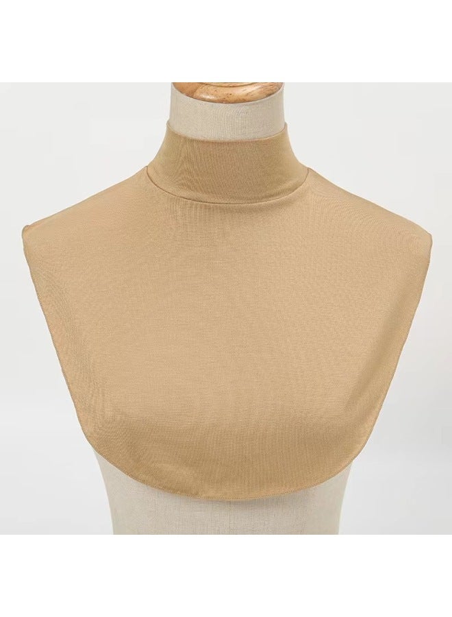 New European And American Fake High Collar Shirt Cover Scarf Monochrome Bottoming Shirt Warm Knitted Head Cover Women's