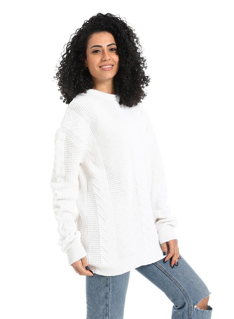 سيزار بلوفر صوف حريمي طويل مزود بتصمميات متعددة - Image 3