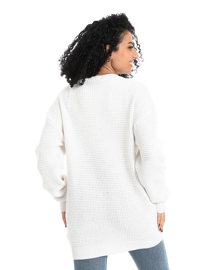 سيزار بلوفر صوف حريمي طويل مزود بتصمميات متعددة - Image 4