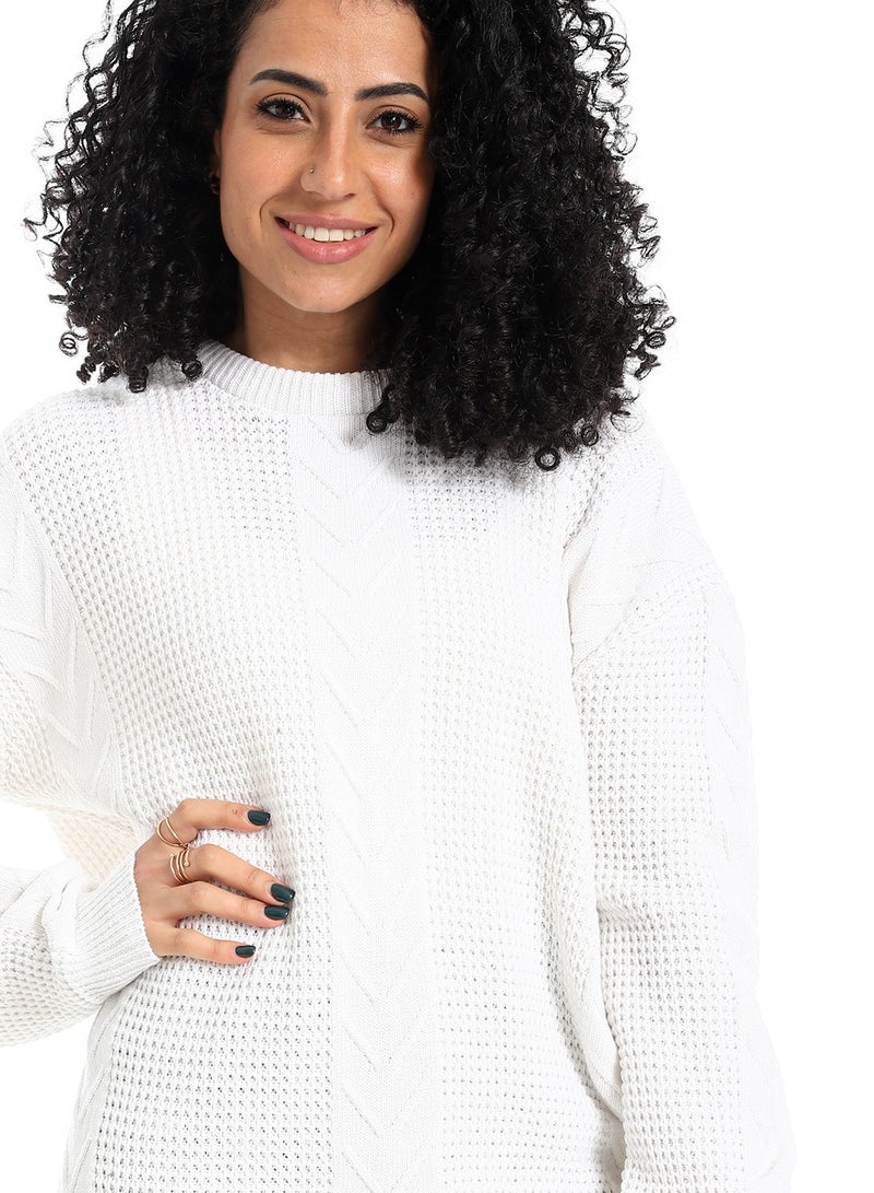 سيزار بلوفر صوف حريمي طويل مزود بتصمميات متعددة - Image 5