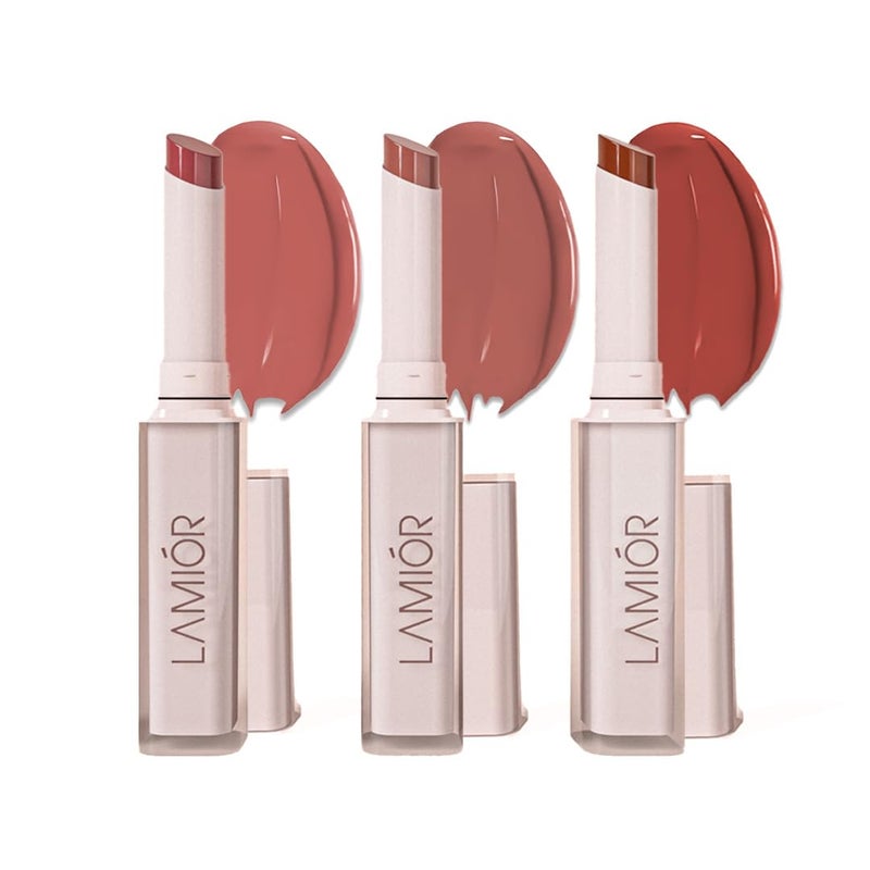 Lamior Lip Drip Gloss Stick  Ultra Glossy Mirror Shine NonSticky Featherlight  Hydrating LongLasting Colour  with Hyaluronic Acid Peptides  Kakadu Plum  Vegan  Clean Beauty  Sweet Nectar  Combo of 3 - Image 1