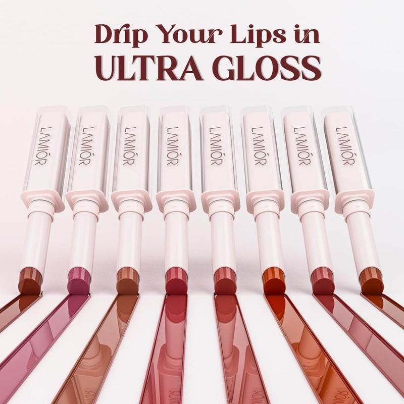Lamior Lip Drip Gloss Stick  Ultra Glossy Mirror Shine NonSticky Featherlight  Hydrating LongLasting Colour  with Hyaluronic Acid Peptides  Kakadu Plum  Vegan  Clean Beauty  Sweet Nectar  Combo of 3 - Image 4