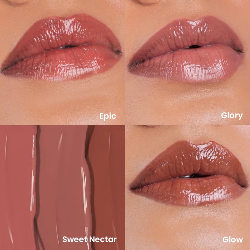 Lamior Lip Drip Gloss Stick  Ultra Glossy Mirror Shine NonSticky Featherlight  Hydrating LongLasting Colour  with Hyaluronic Acid Peptides  Kakadu Plum  Vegan  Clean Beauty  Sweet Nectar  Combo of 3 - Image 3