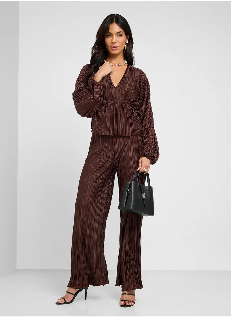 ELLA Pleated Top & Pant Set