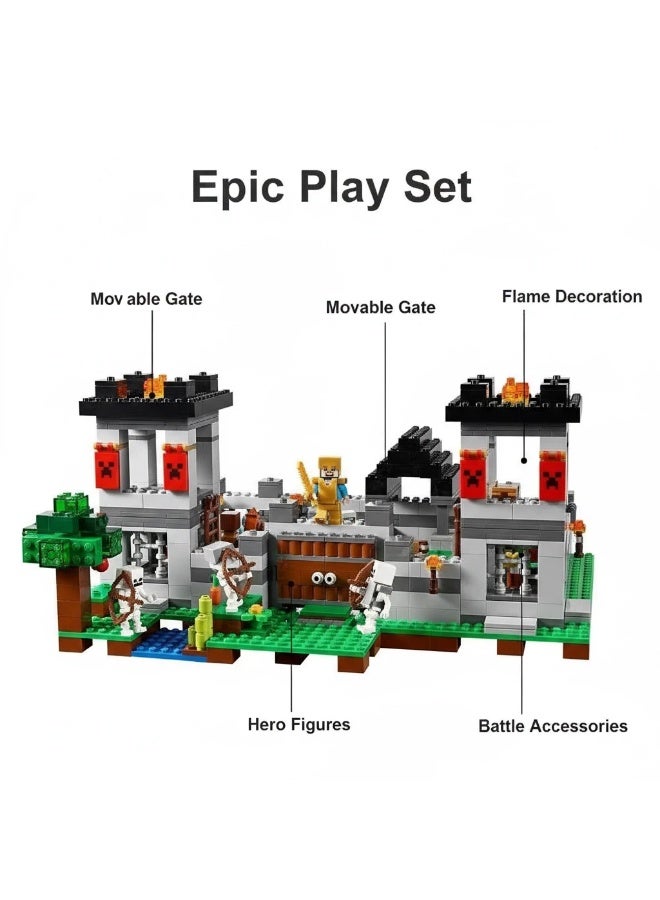 MINECRAFT مجموعة كتل البناء المتوافقة مع ماين كرافت القلعة للألعاب التعليمية هدية عيد الميلاد (984 قطعة) - Image 4