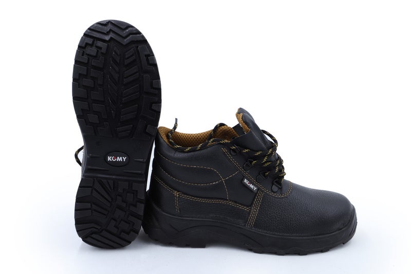 Komy Engineer Shoes High Ankle Metalic Safety Shoes S3L SRC Non Metalic,  with Steel Toe Cap, Steel Midplate, Antistatic PU , Breathable & Abrasion Resistant Mesh Lining & Cow Split Leather. Model No: KMS420M - Image 2
