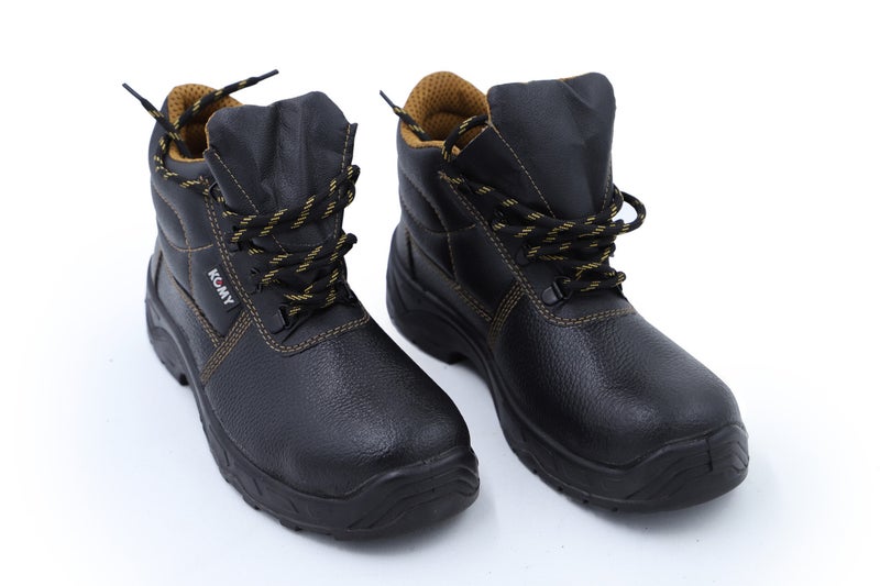 Komy Engineer Shoes High Ankle Metalic Safety Shoes S3L SRC Non Metalic,  with Steel Toe Cap, Steel Midplate, Antistatic PU , Breathable & Abrasion Resistant Mesh Lining & Cow Split Leather. Model No: KMS420M - Image 1