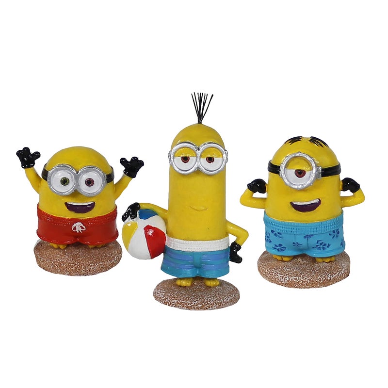 Penn Plax Penn-Plax Minions Officially Licensed 3-Piece Aquarium Ornament Bundle â€“ Includes Kevin, Stuart, and Bob â€“ Beach Themed â€“ Small - Image 1