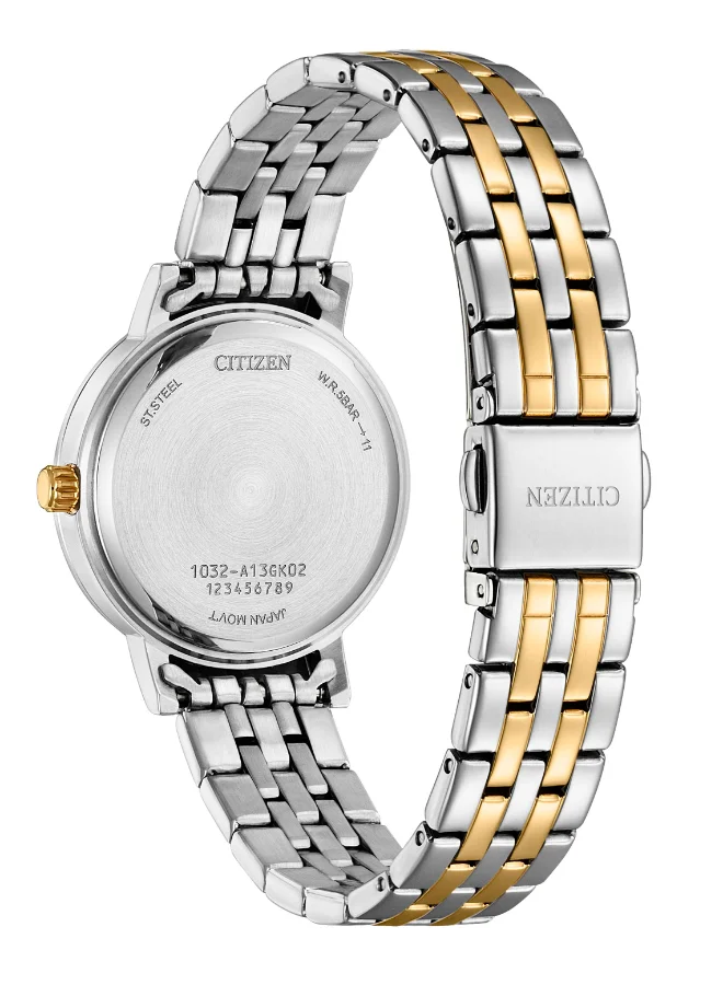 CITIZEN Women's Stainless Steel with Two-Tone Gold Plating  Watch EL3106-59L - 31 mm