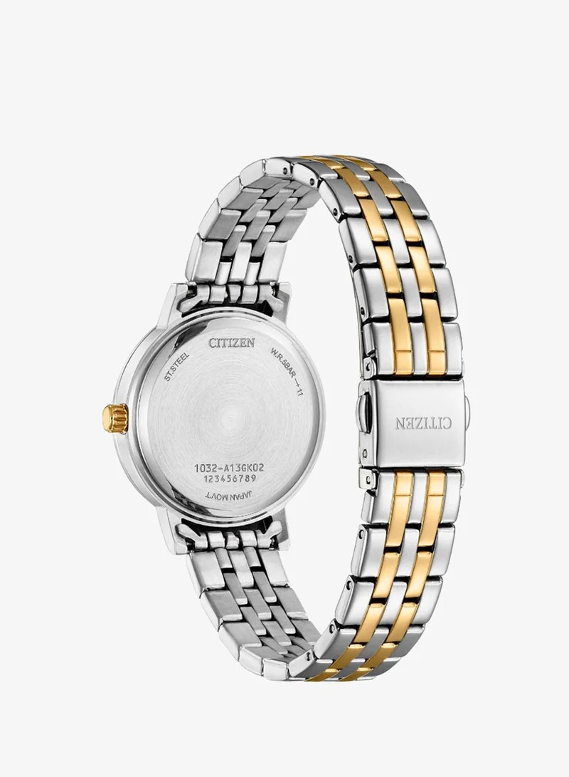 Citizen  Women's Stainless Steel with Two-Tone Gold Plating Analog Watch EL3106-59L - 31 mm for Women | Best Price UAE